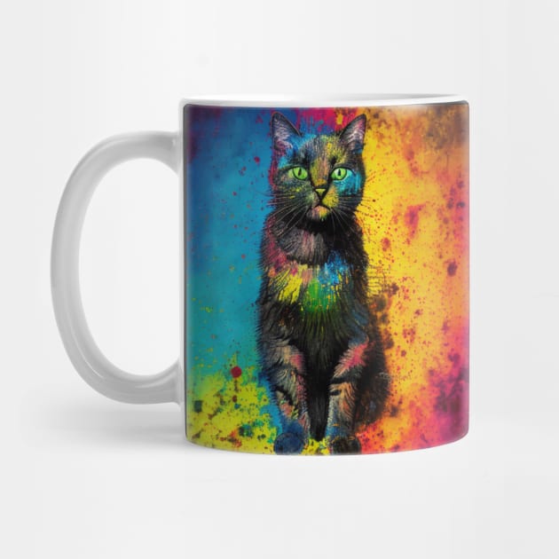 Trippy Colorful Cat by Trip Tank